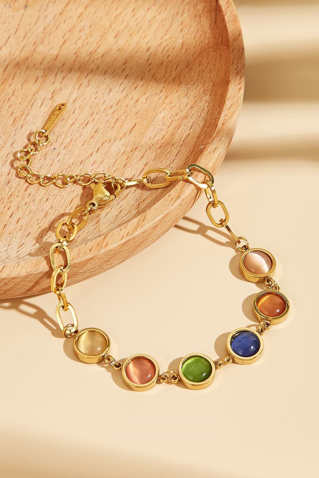 Gold-Tone & Colored Stones Bracelet