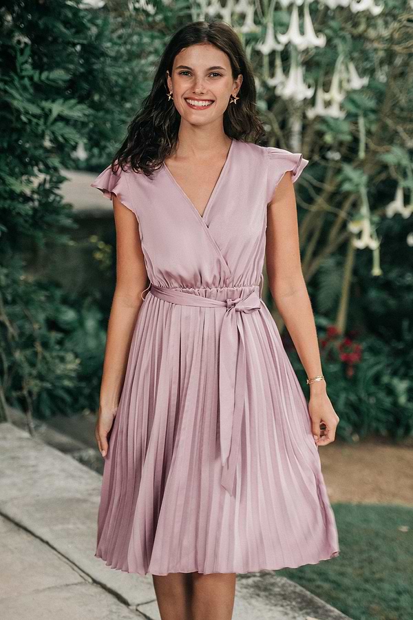 strapless open back dress Strapless Pink Pleated Tiered A-line Long Dress – PollyBoutique main image 0