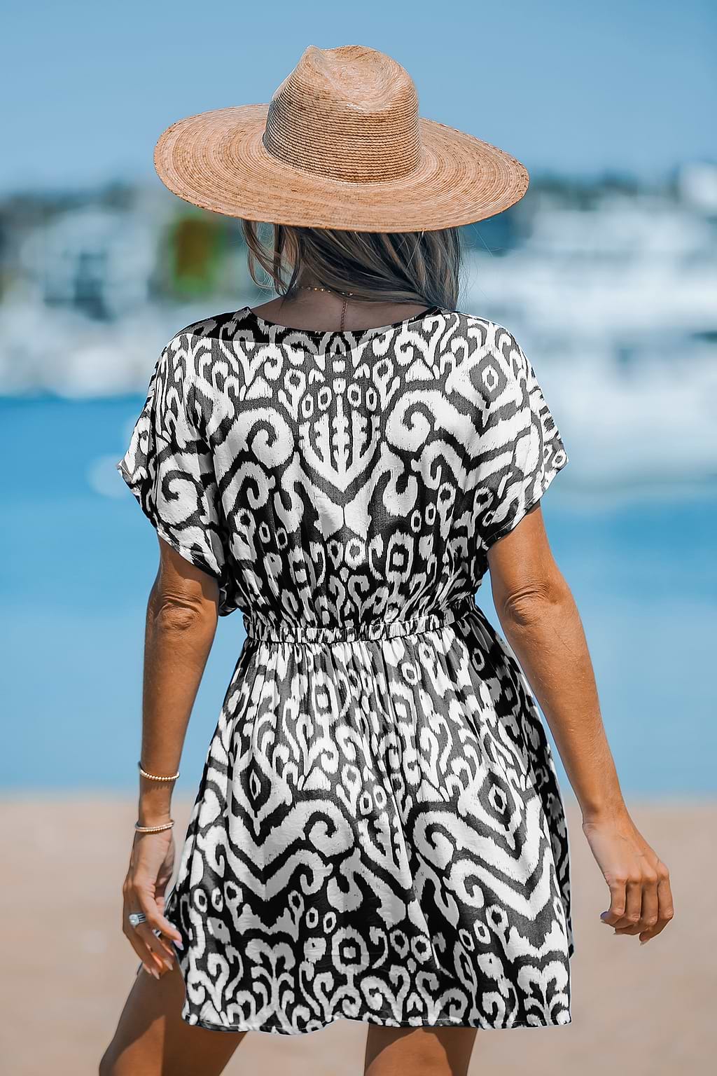 Geo Print Cover-Up-Kleid