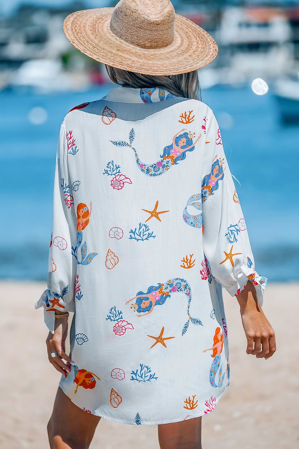 Nautical Print Cover-Up Dress