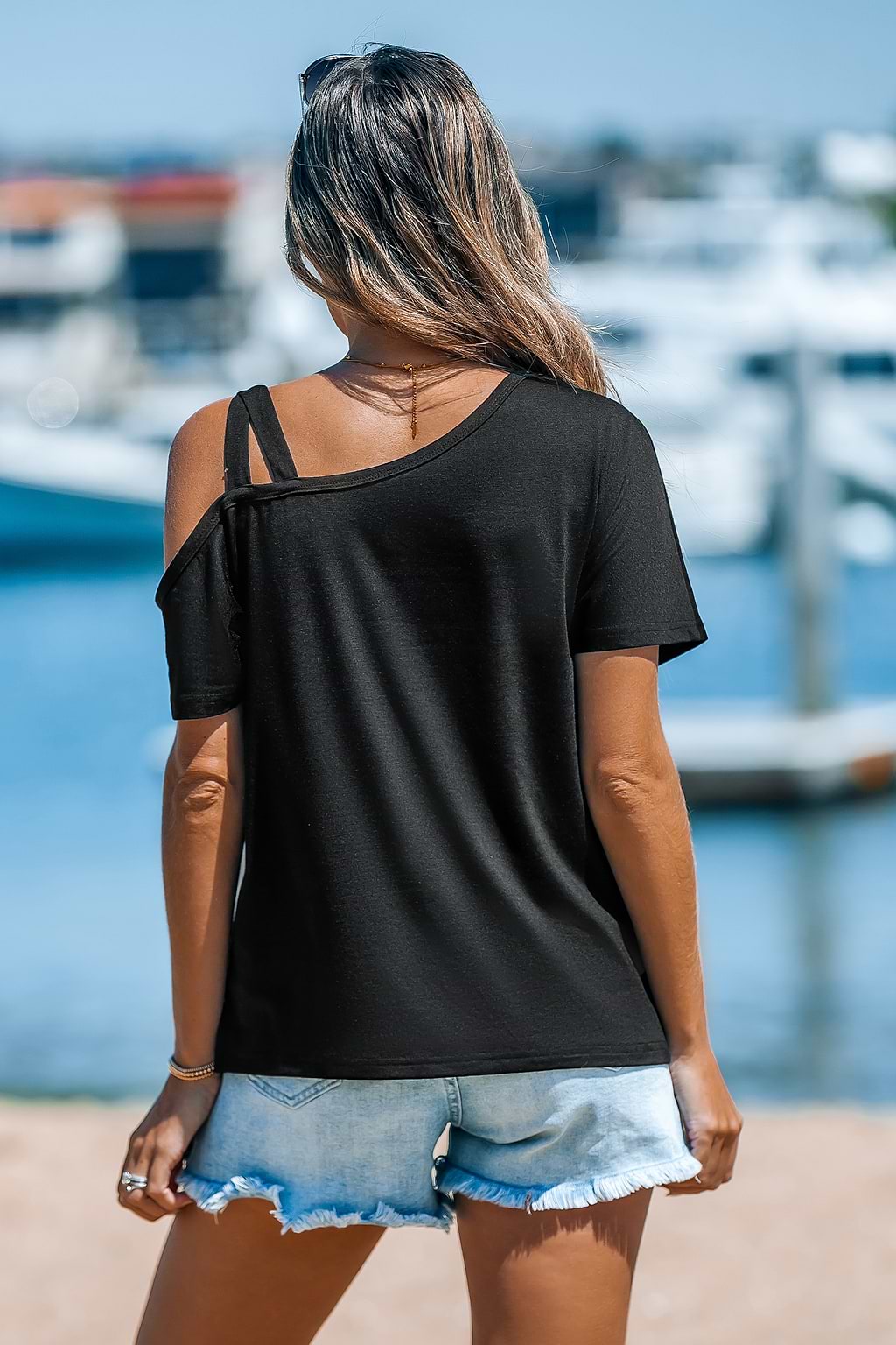 Black One-Shoulder Top