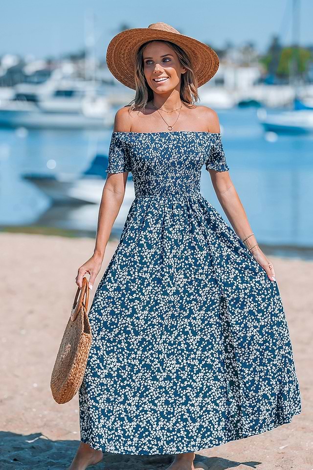 chinese dress ladies Nuichan Women's Off the shoulder boho chic maxi dress main image 0