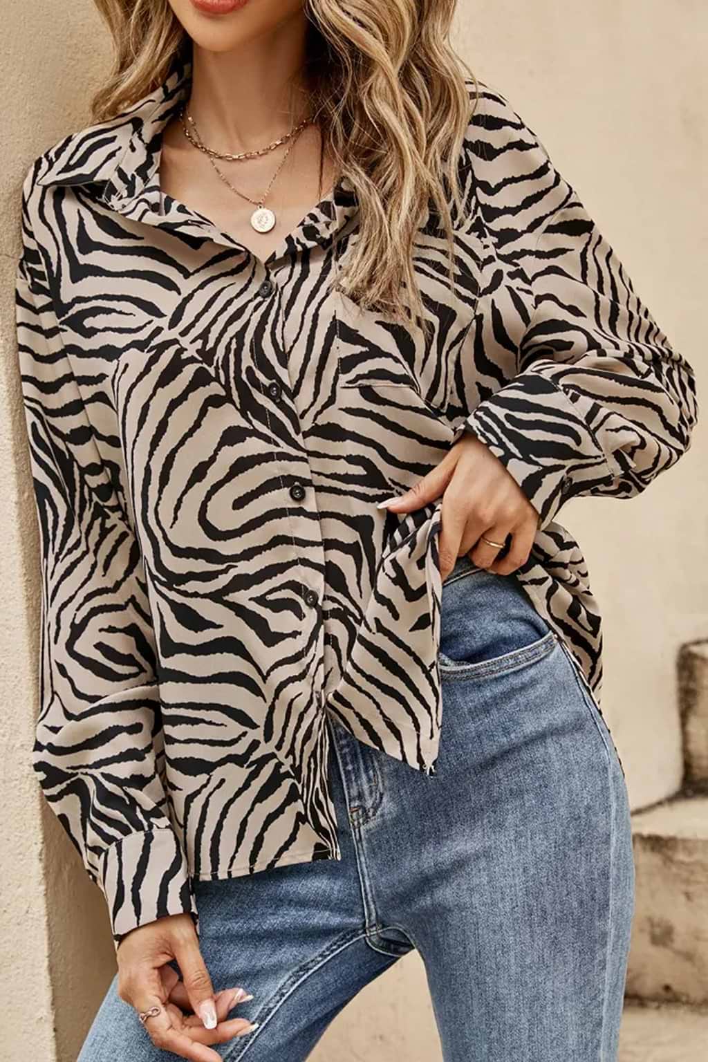 Chemise à imprimé zèbre