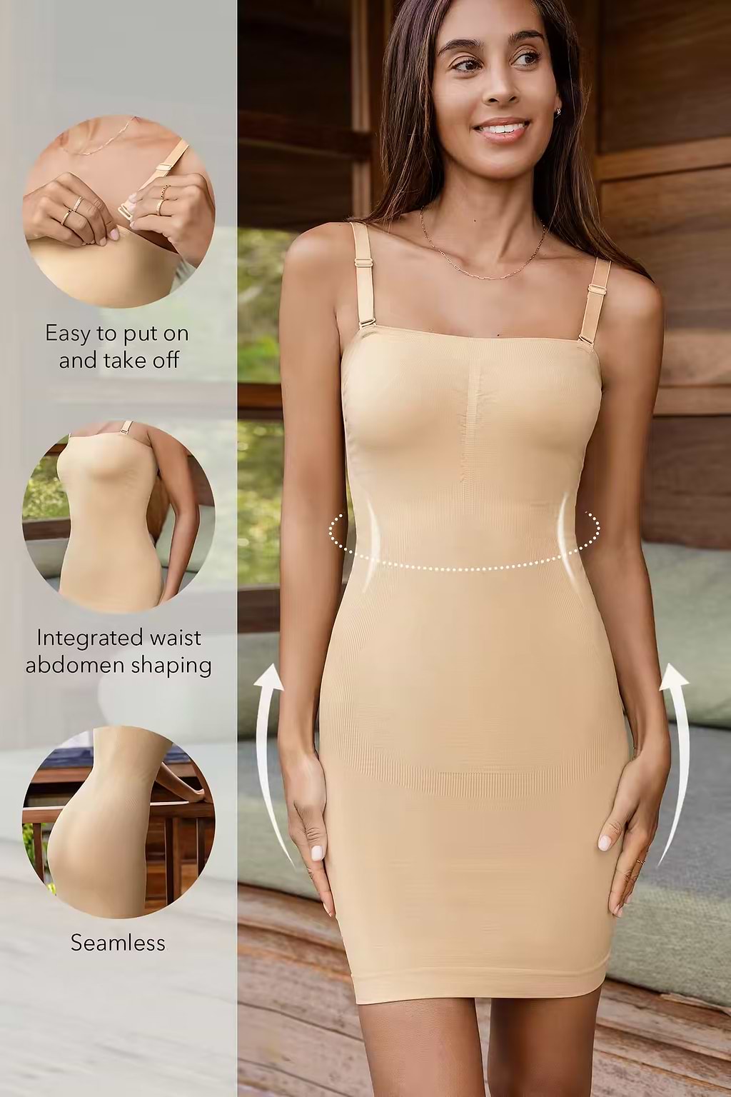 Neutral Tummy Control Shapewear Dress