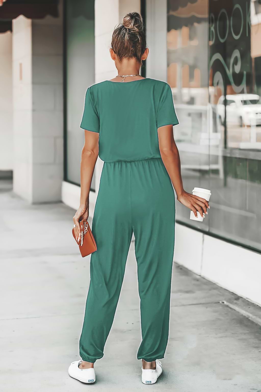 Combinaison de jogging en tricot avec col surplis vert clair