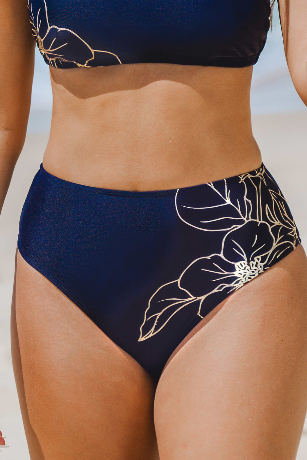 Sensorial Spring Navy High Rise Bikini Bottoms