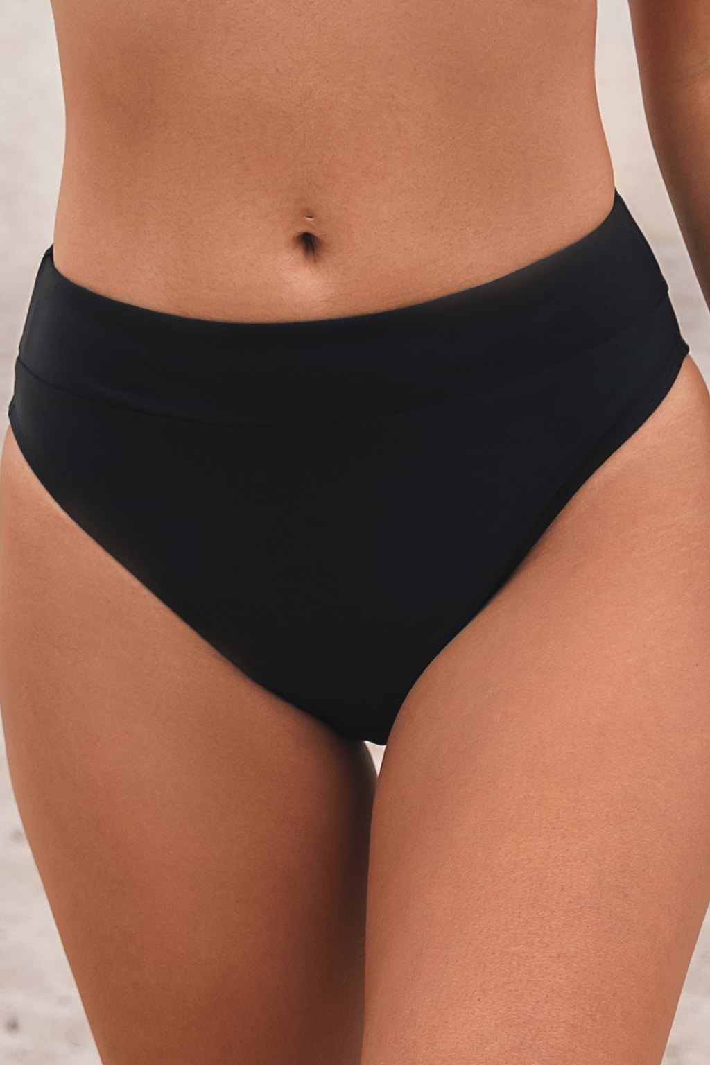 Super Bloom Black High-Rise Bikini Bottoms
