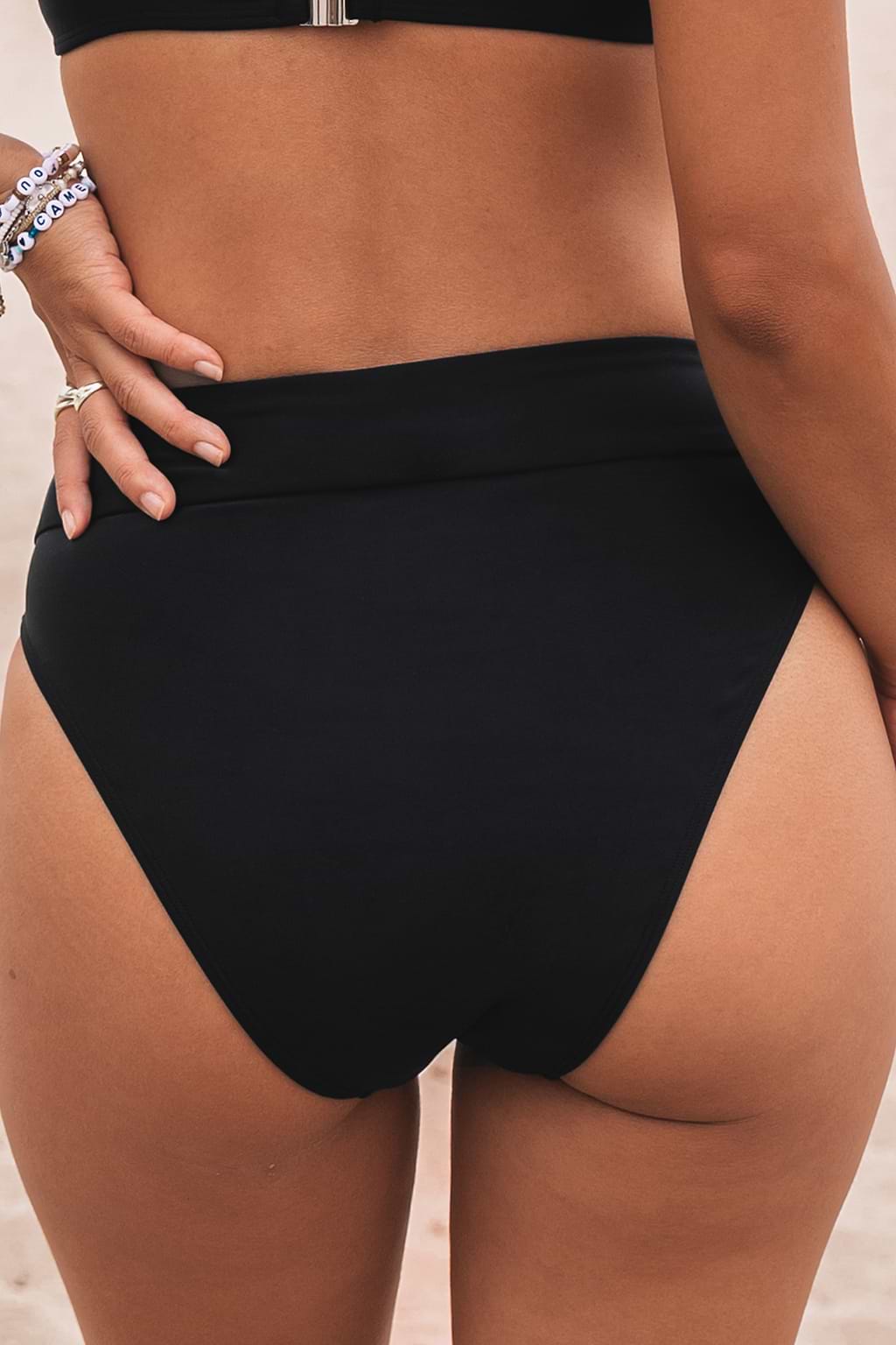 Super Bloom Black High-Rise Bikini Bottoms