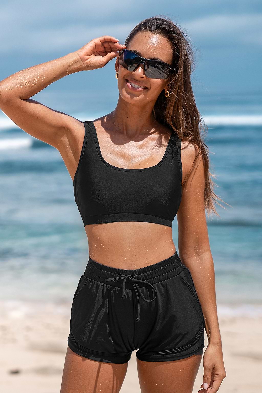 Black Bikini Bralette & Boy Shorts Set