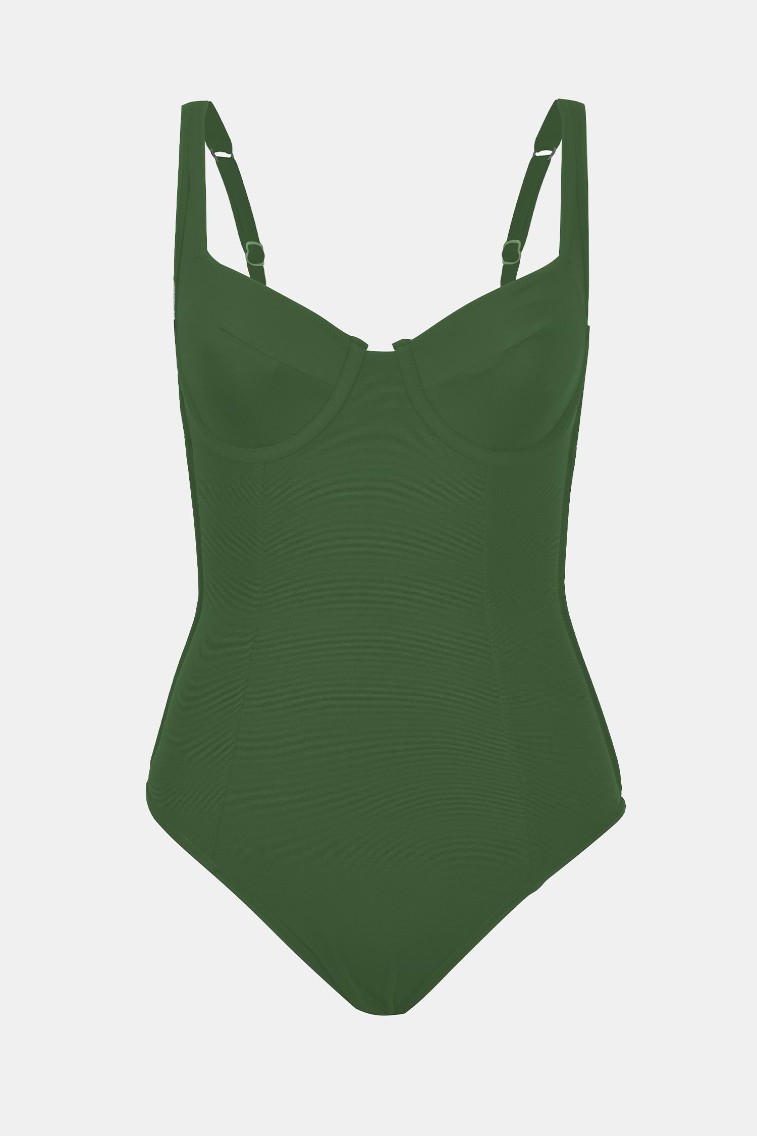 Olive V-Neck Slim & Sculpt One-Piece
