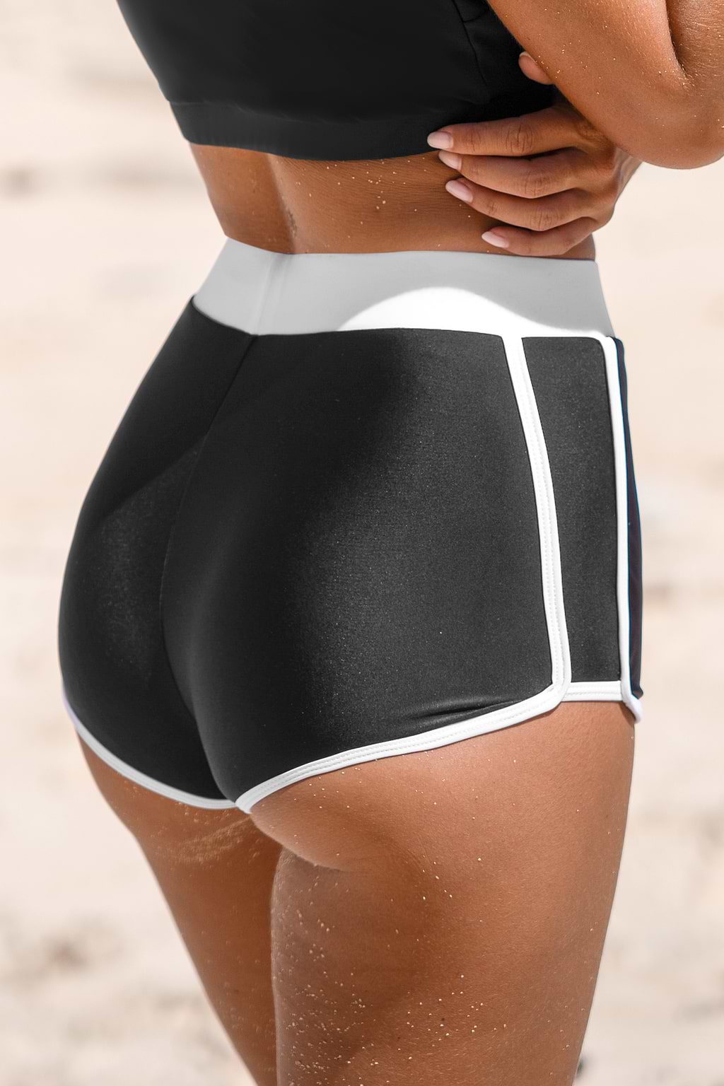 Colorblock High-Rise Swim Shorts