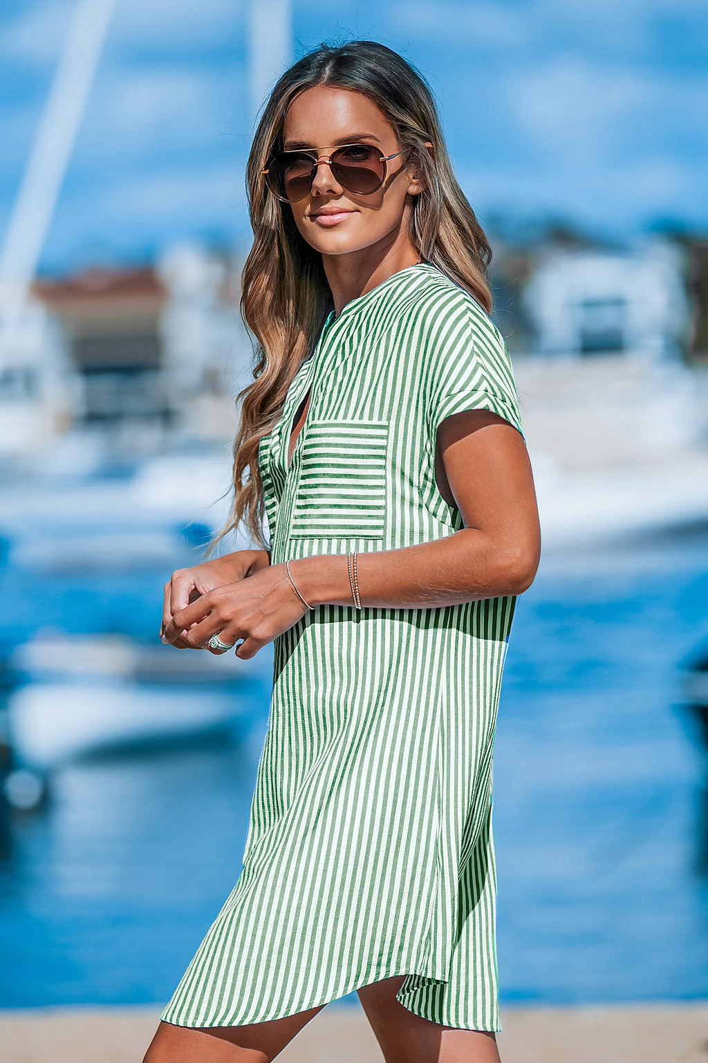 White Dolman Sleeve Pocket Mini Dress