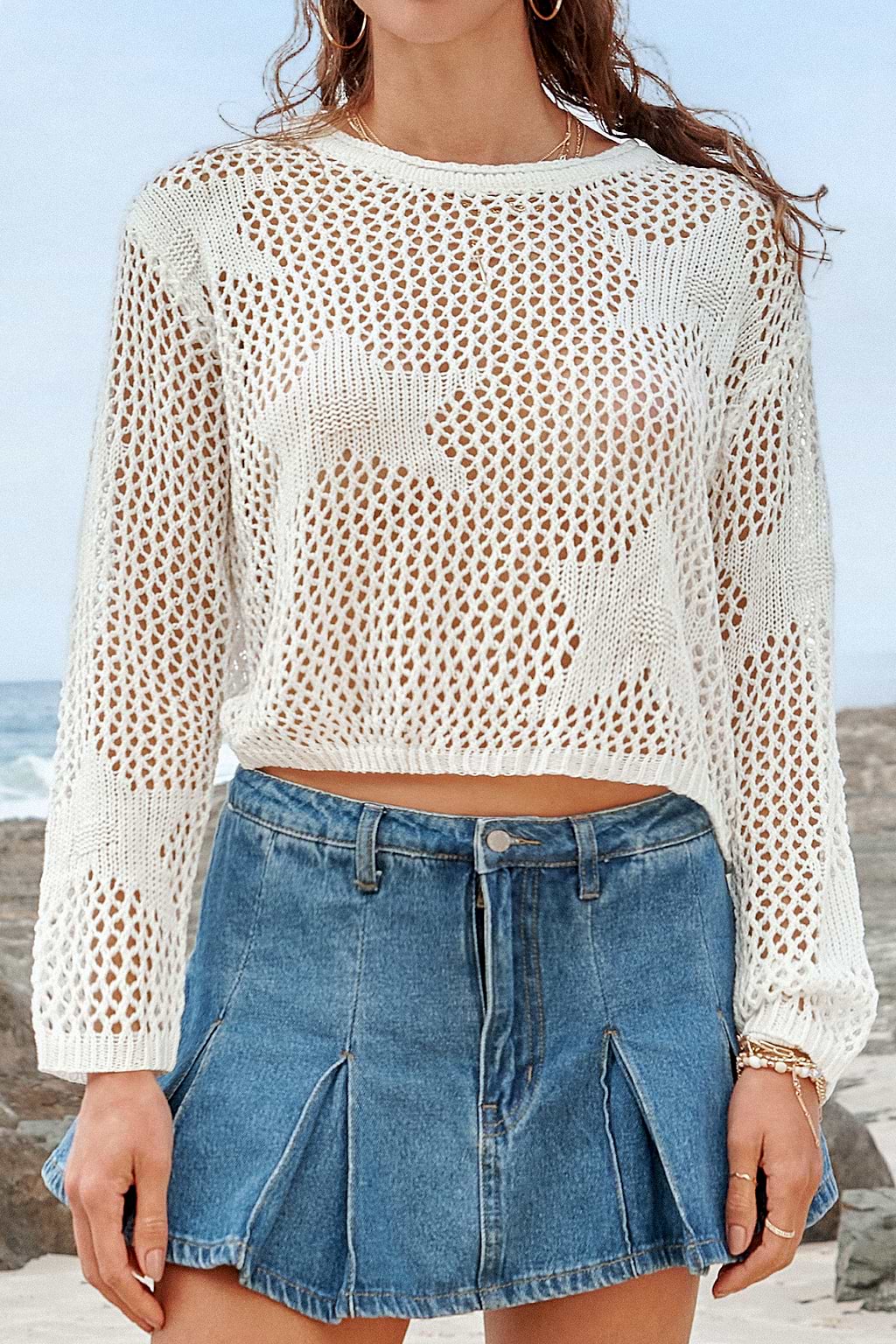 Top tipo pareo de crochet con estrellas