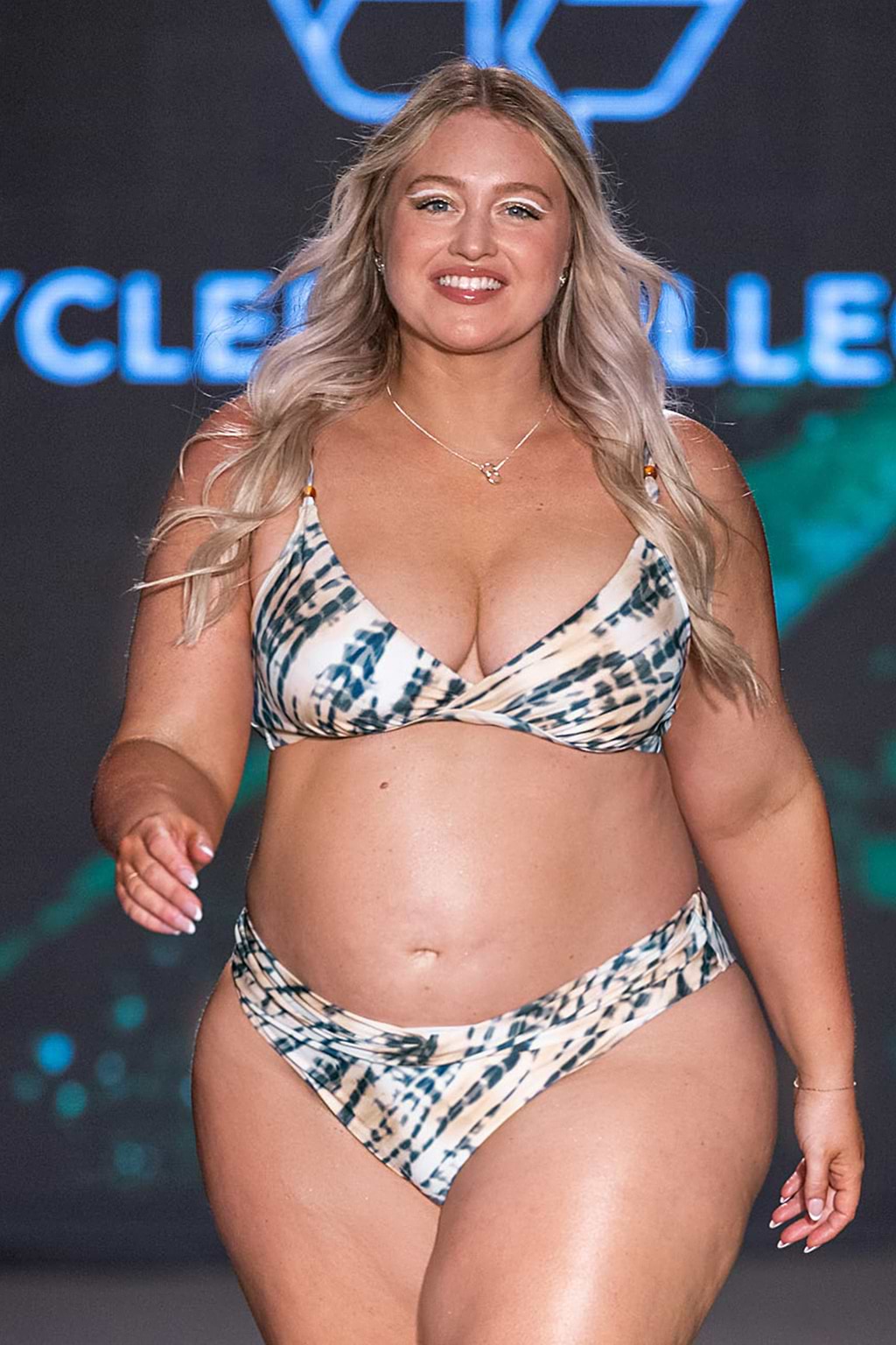 Recycled Disappearing Land V-Neck Bikini Top & Cheeky Bottoms Set