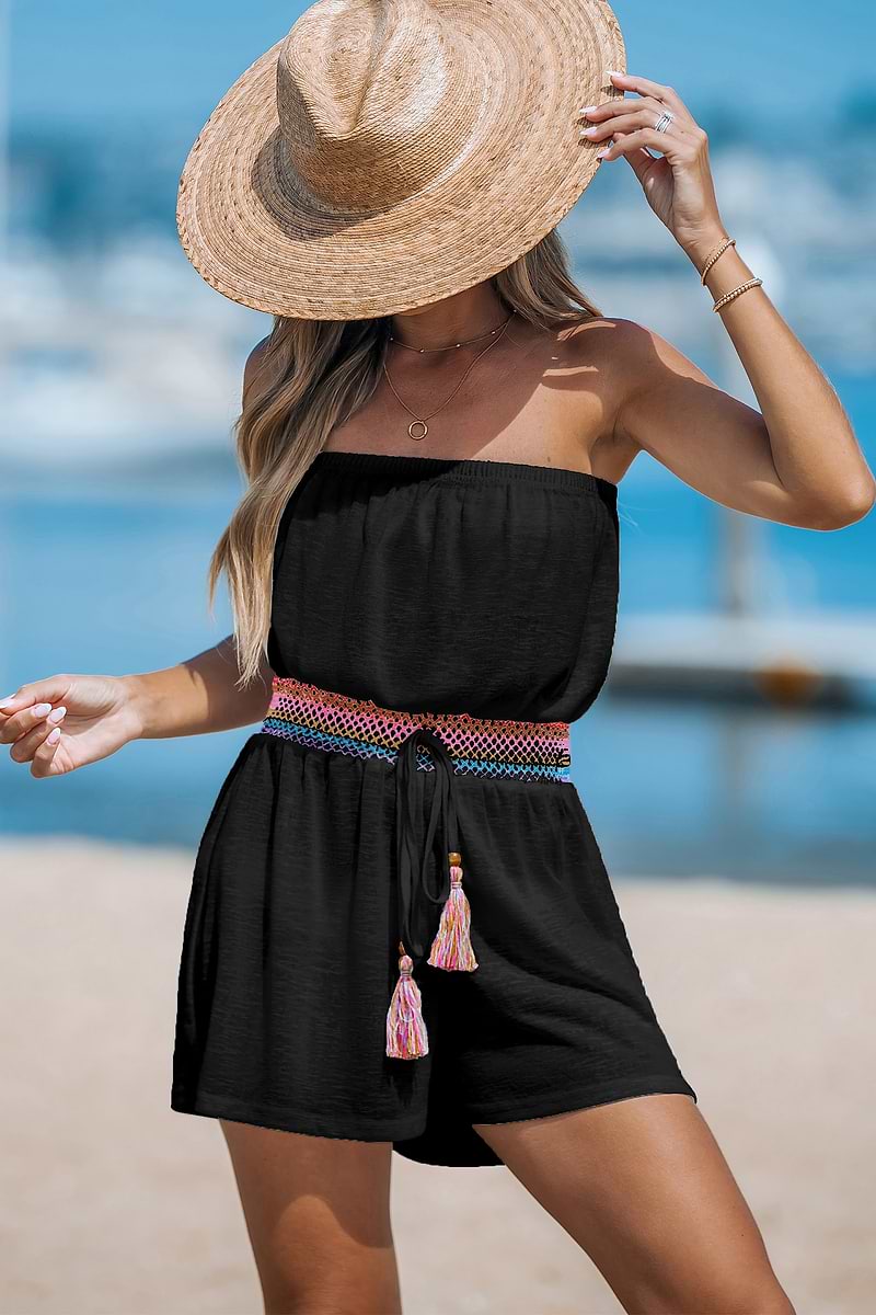 Colorful Smocked Cover-Up Tube Romper