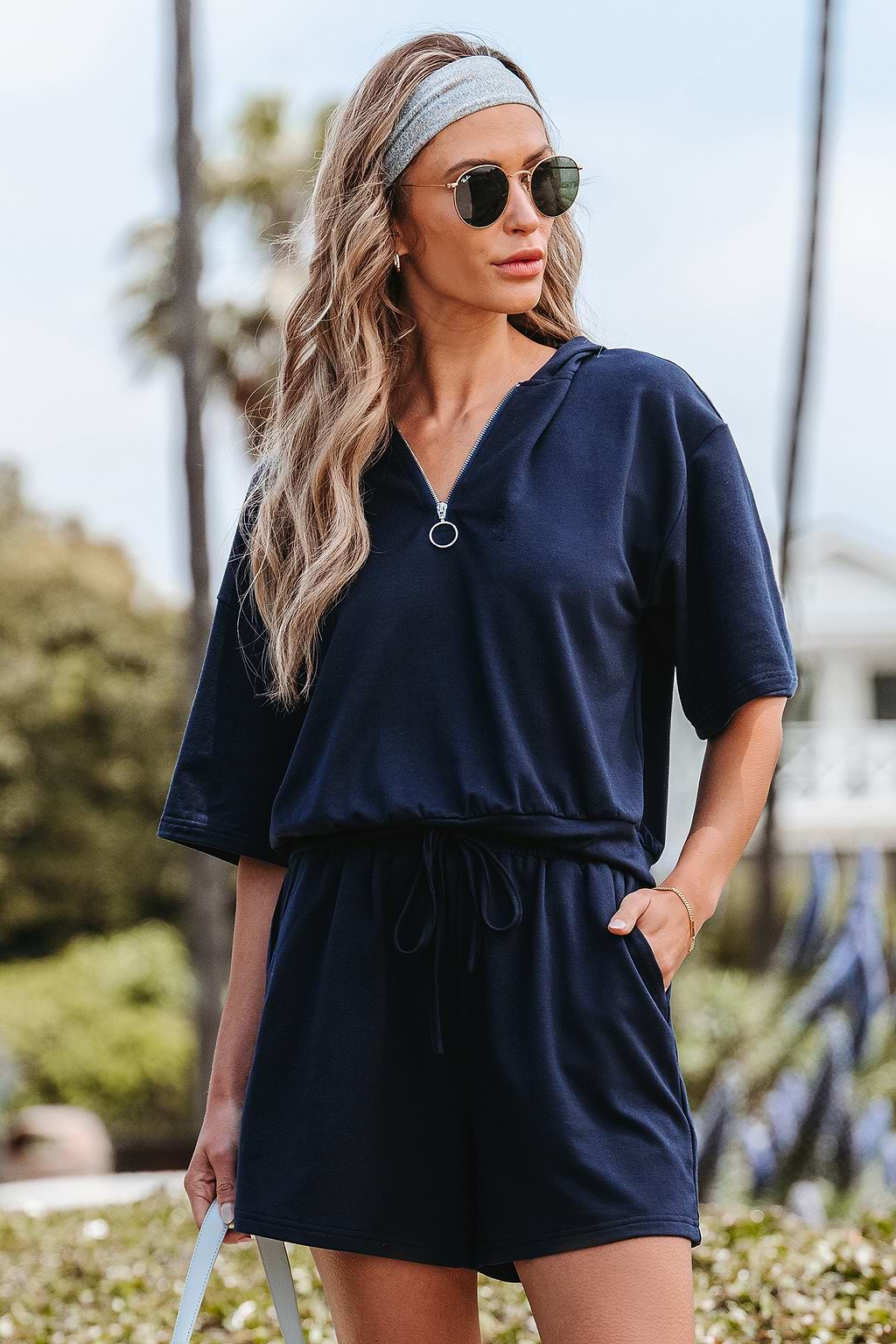 Set met O-ring  T-shirt met rits en trekkoord