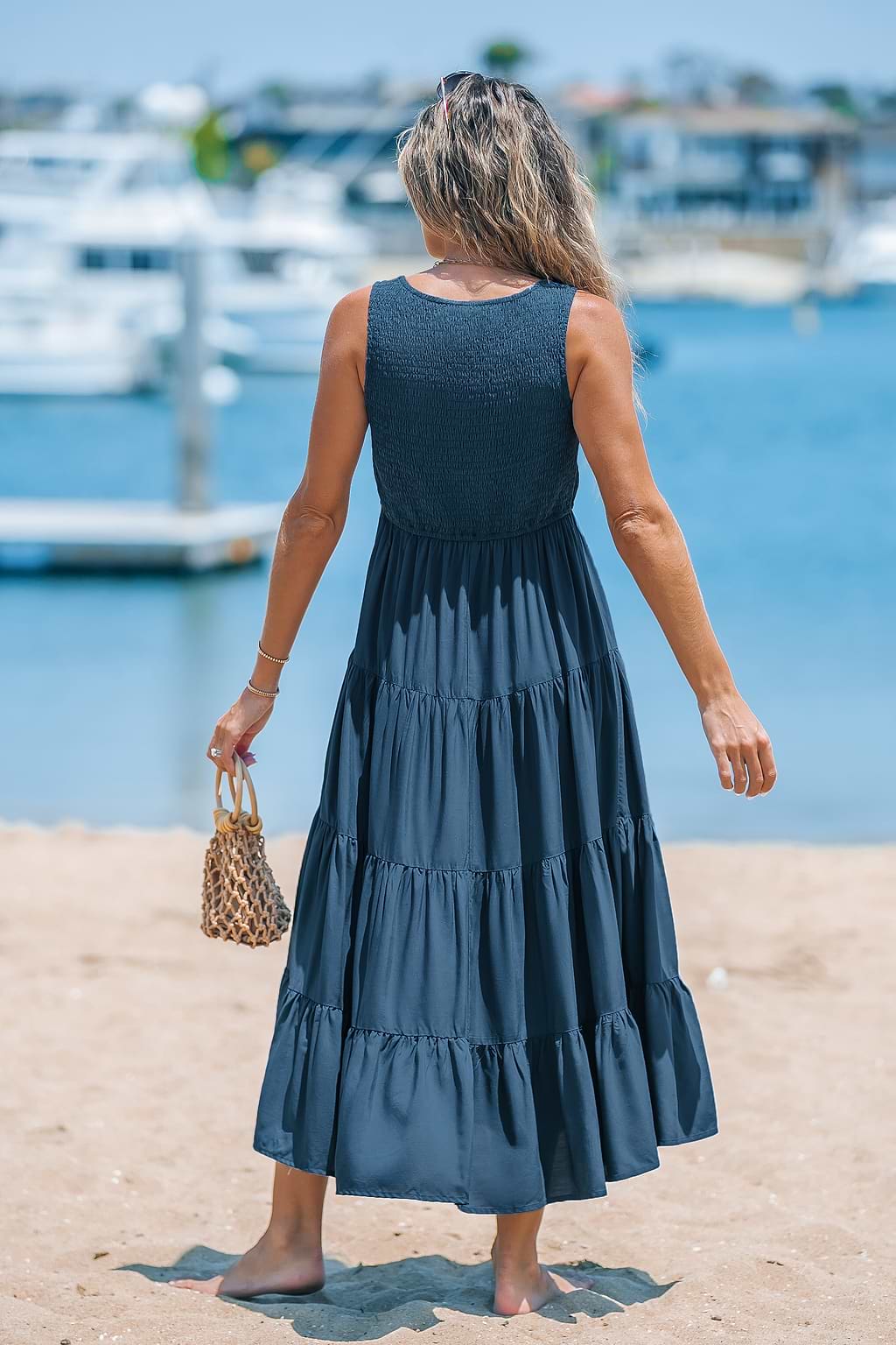 Royal Blue Smocked Maxi Dress