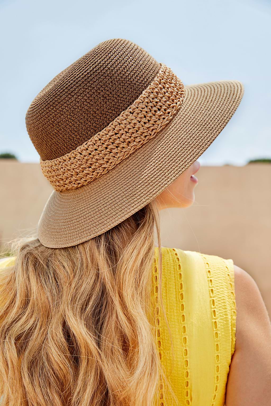 Tweekleurige strohoed