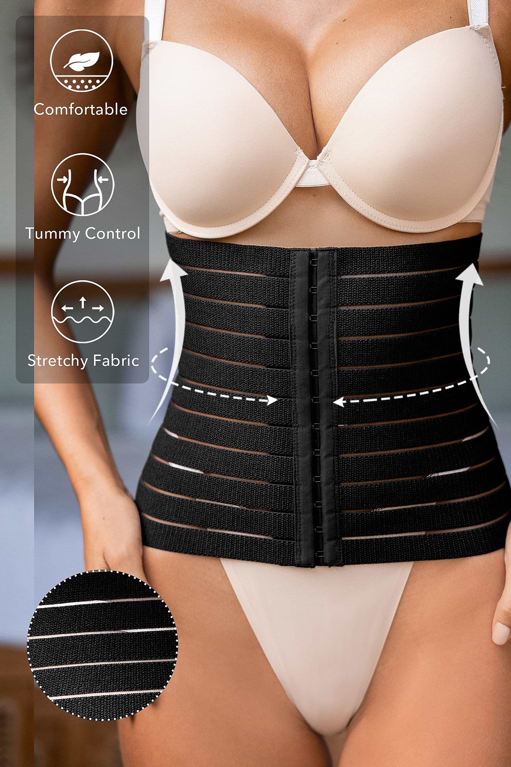 Black Tummy Control Waist Trainer
