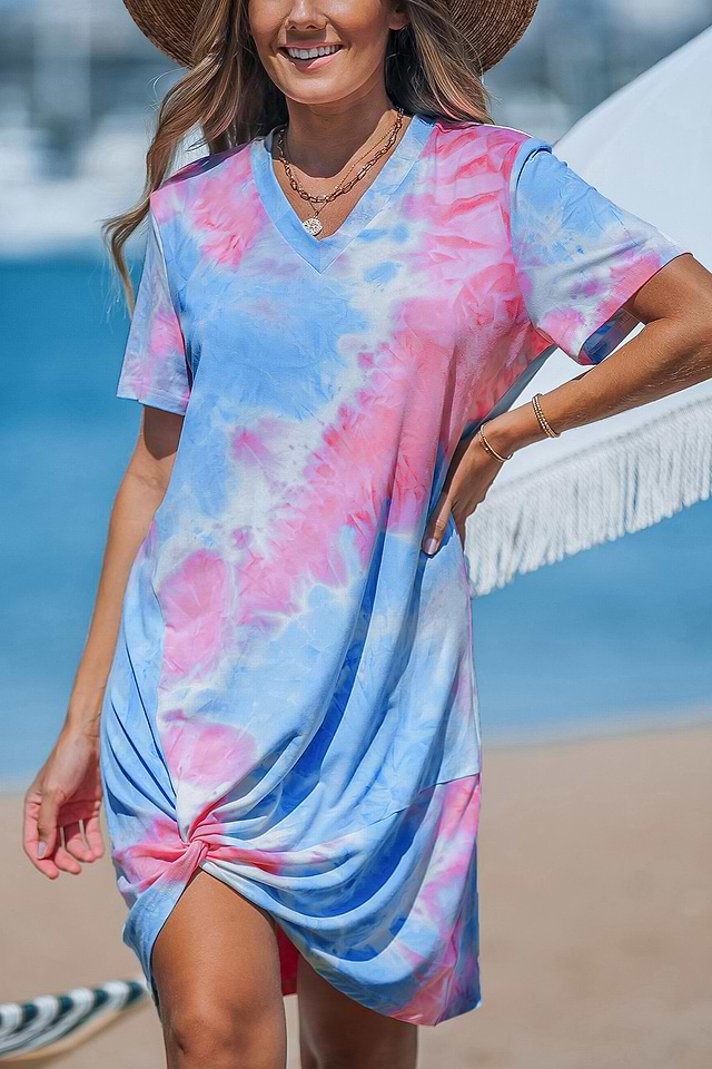open lace back dress Guaranteed Dream Tie Dye Dress XL main image 0