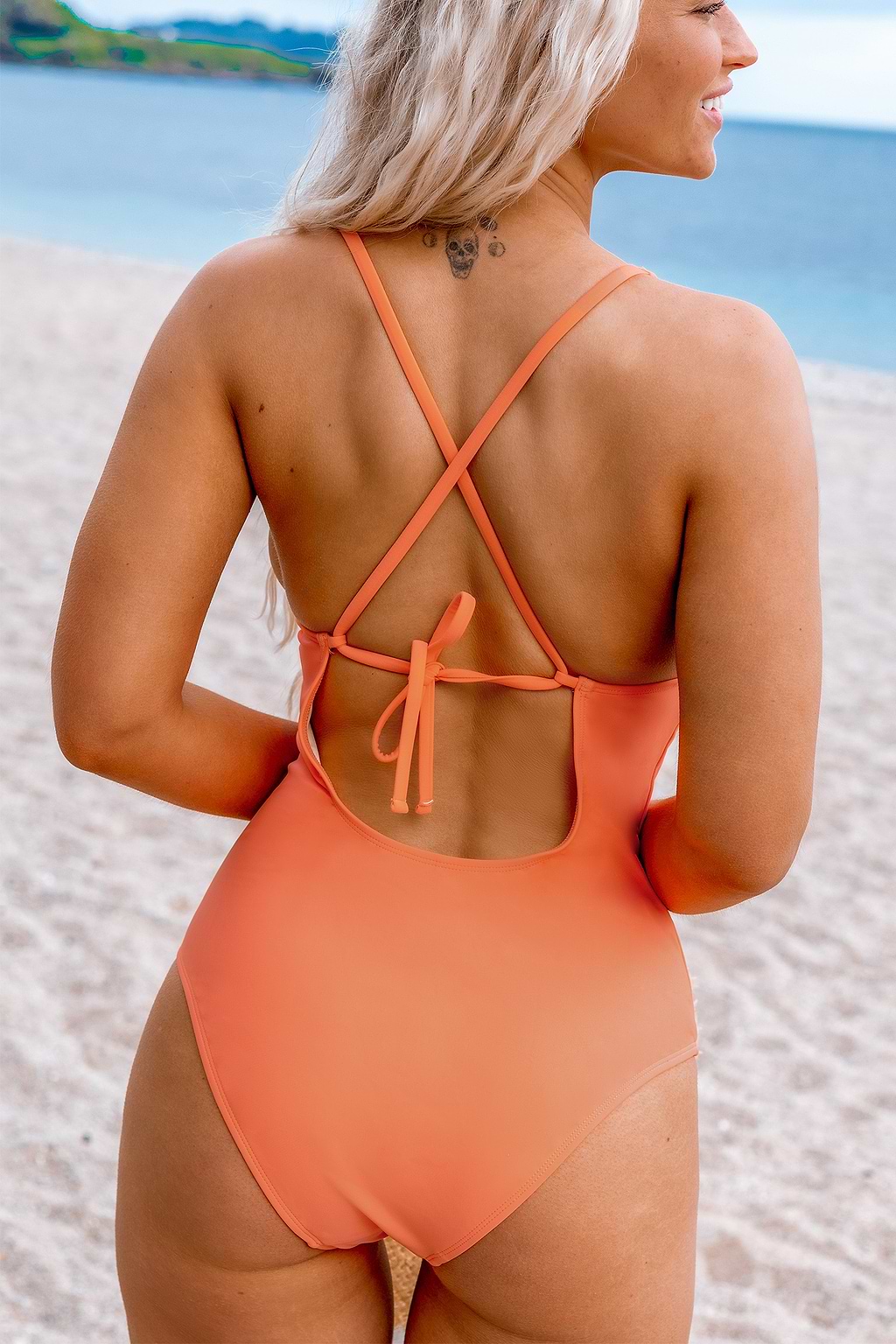 Coral Plunging O-Ring Cutout One Piece Swimsuit