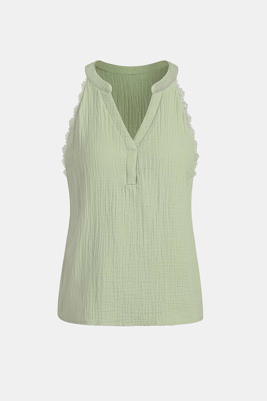Woven Sleeveless V-Neck Top