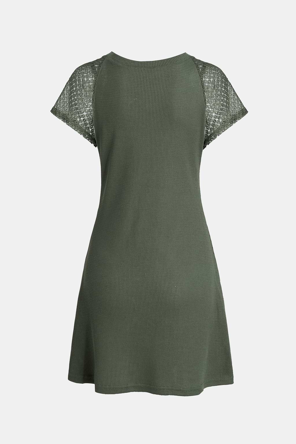 Olive V-Neck Jersey Mini Dress
