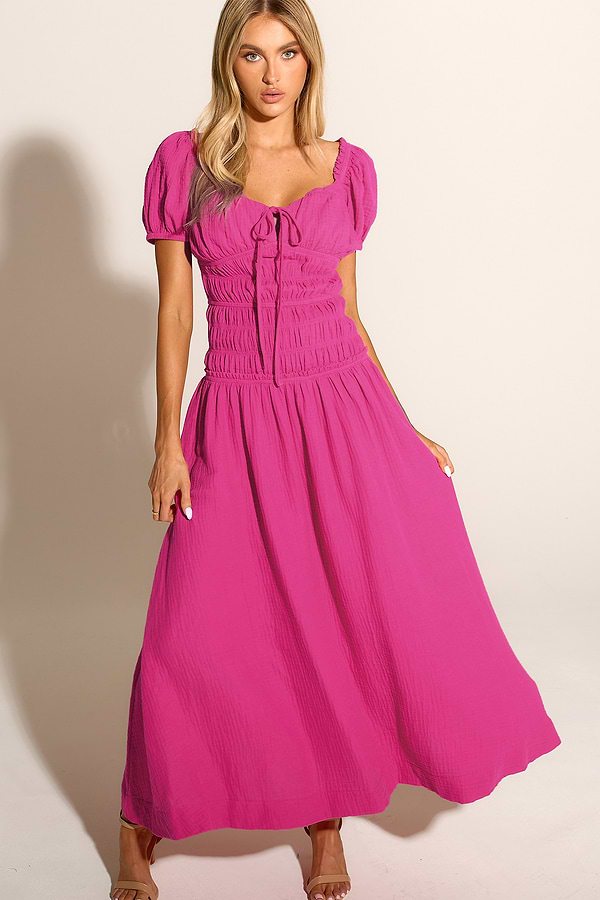 pink milkmaid dress Milk Maid for Women, Dress Women, Summer Puff Sleeve Floral Split Maxi Dress Boho Casual Beach Dress (#8,XL) at Amazon Women's Clothing store or a relaxed day out with friends Gelikeya Milkmaid Dress for Girls