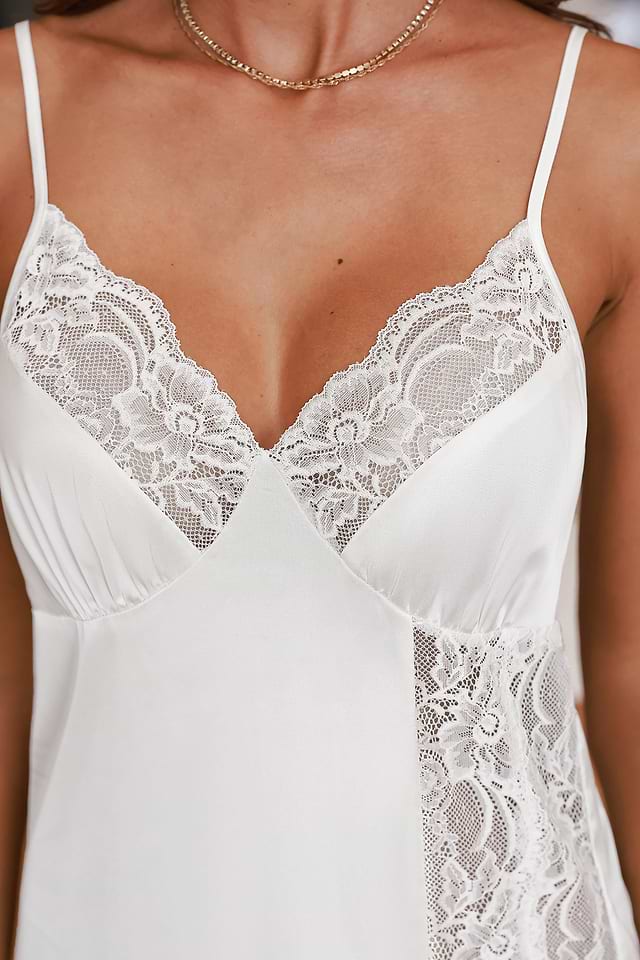 chinese dress ladies White Lace Slip Dress Mini - Jennifer French Lace Bridal Dress