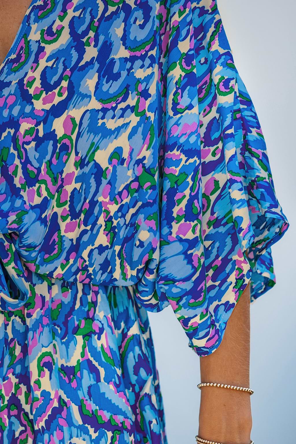 Abstract Print Drawstring Romper