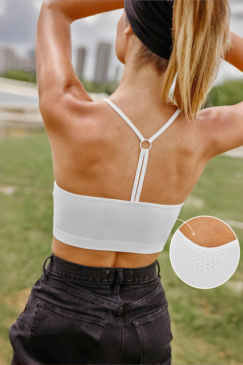 Seamless White Sleeveless Scoop Neck Crop Top