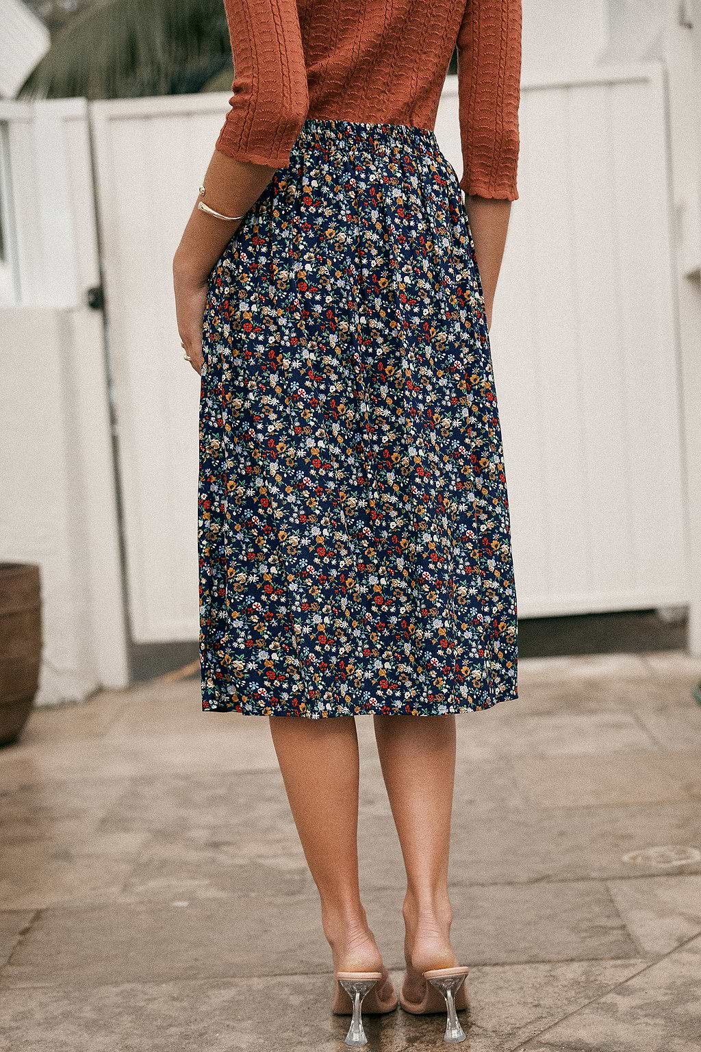 Ditsy bloemen midi-rok