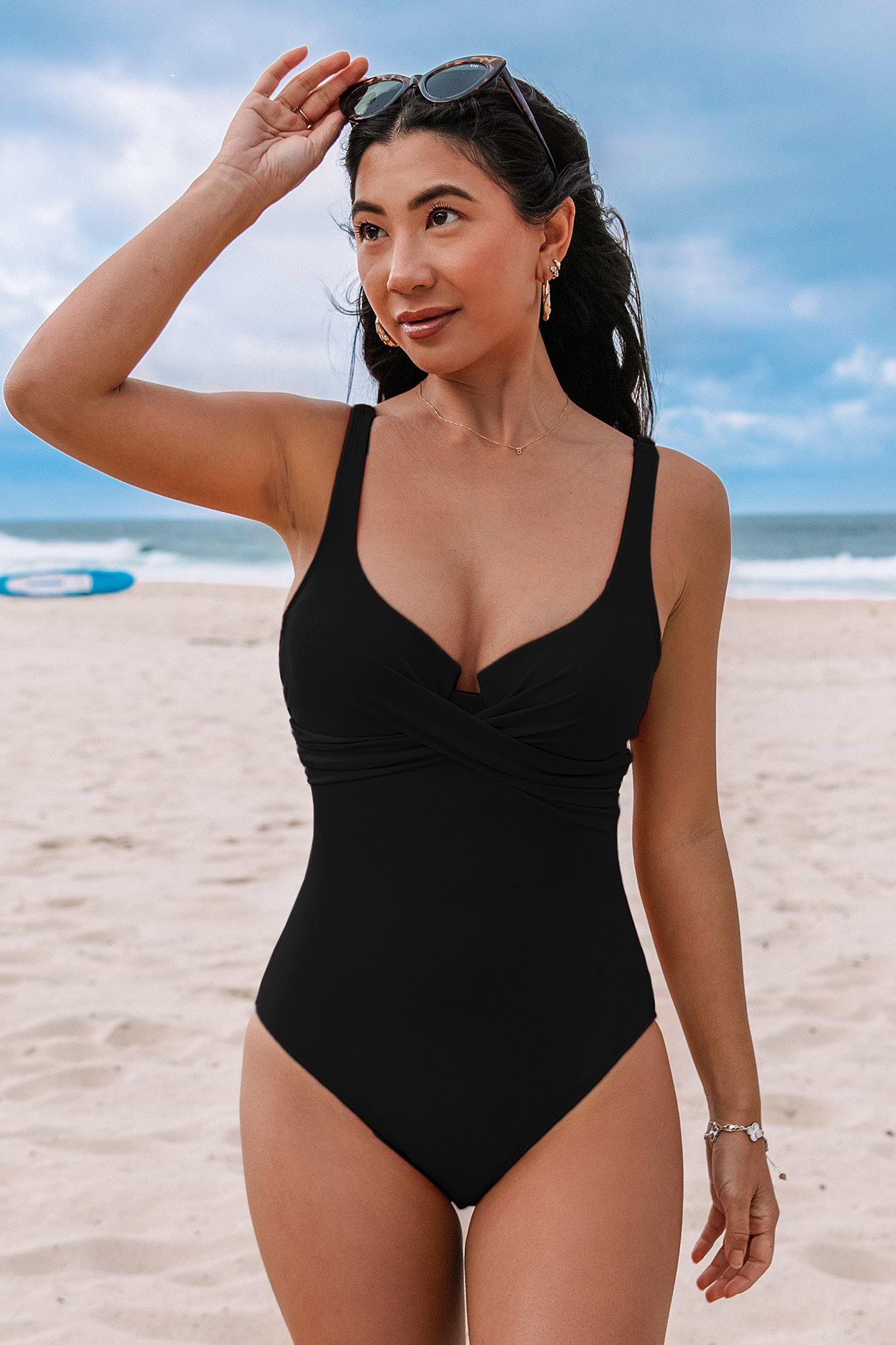 CUPSHE：Sweetheart Underwire ワンピース水着 Red Sweetheart Underwire Slim & Sculpt One-Piece