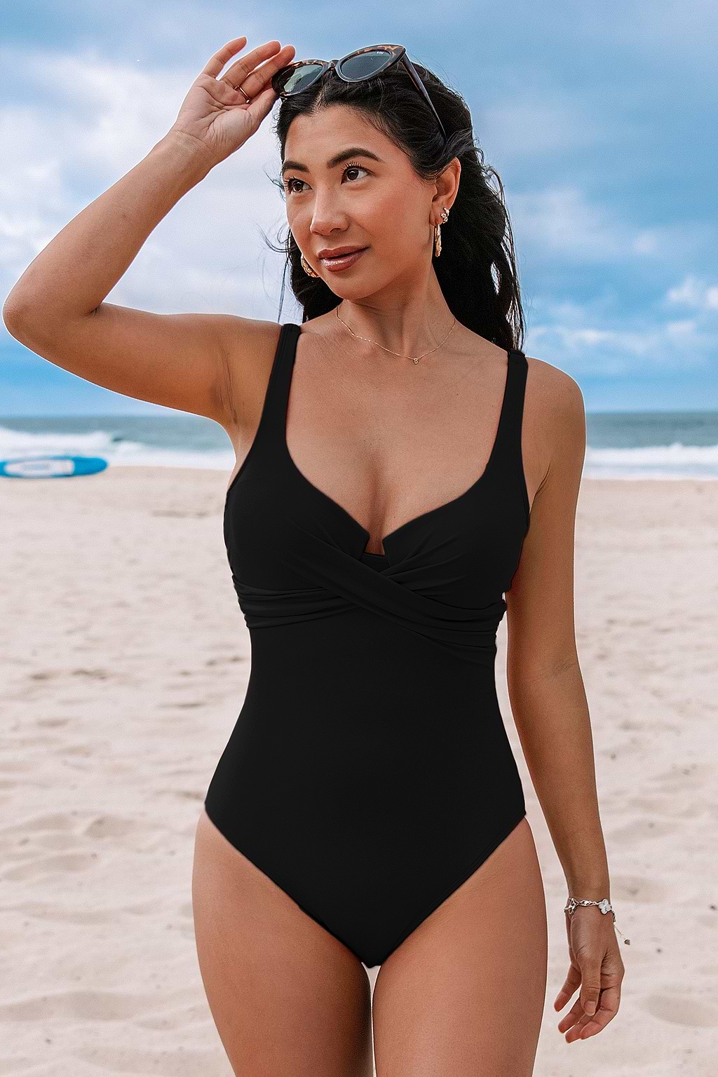Black Sweetheart Underwire Slim & Sculpt One Piece Swimsuit