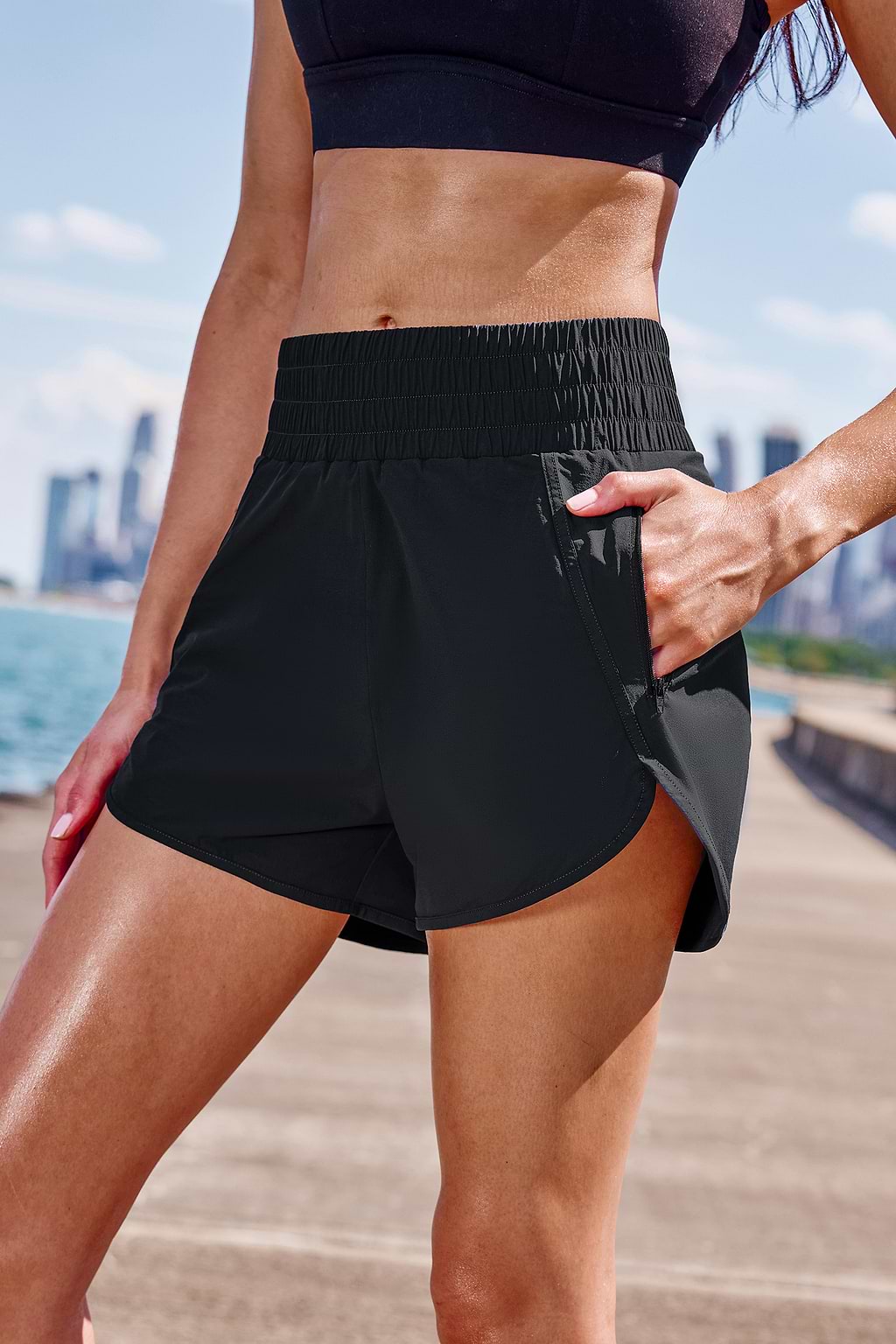 Black Running Shorts