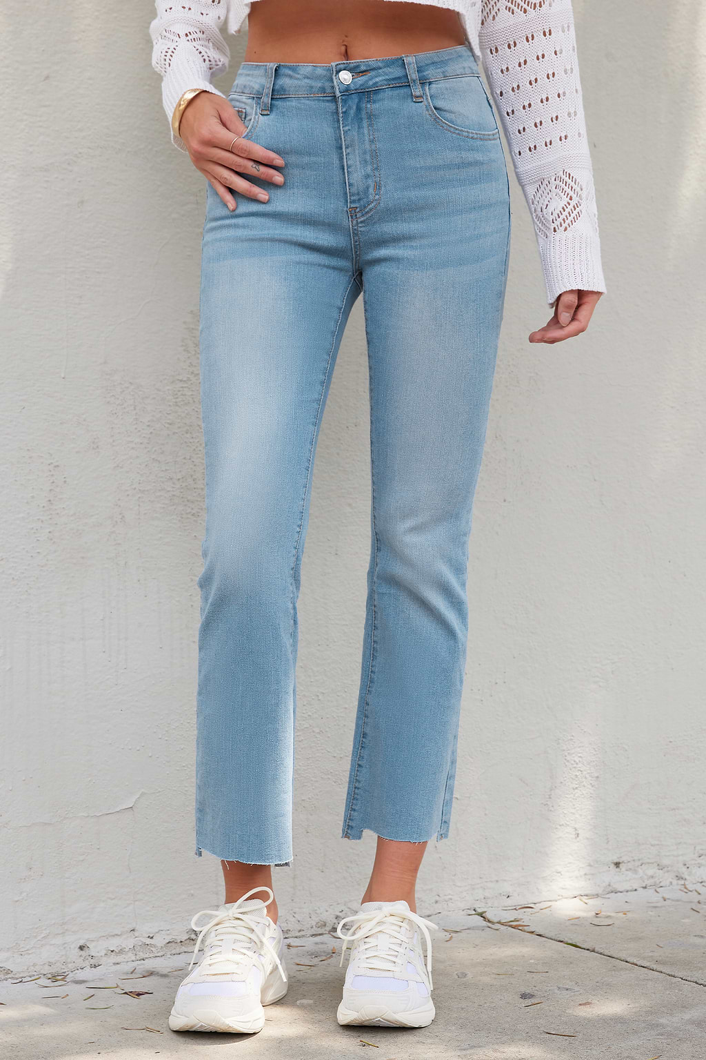 Step Hem High-Rise Flare Jeans