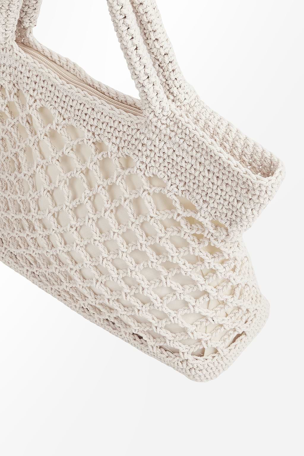 White Netted Crochet Purse
