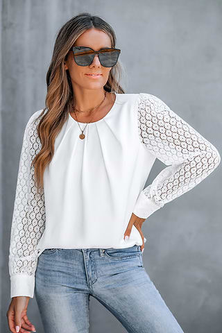 Bluse Gold Damen Elegant Damen V-Neck Knopf Tunika Bluse T-Shirt - Main Image