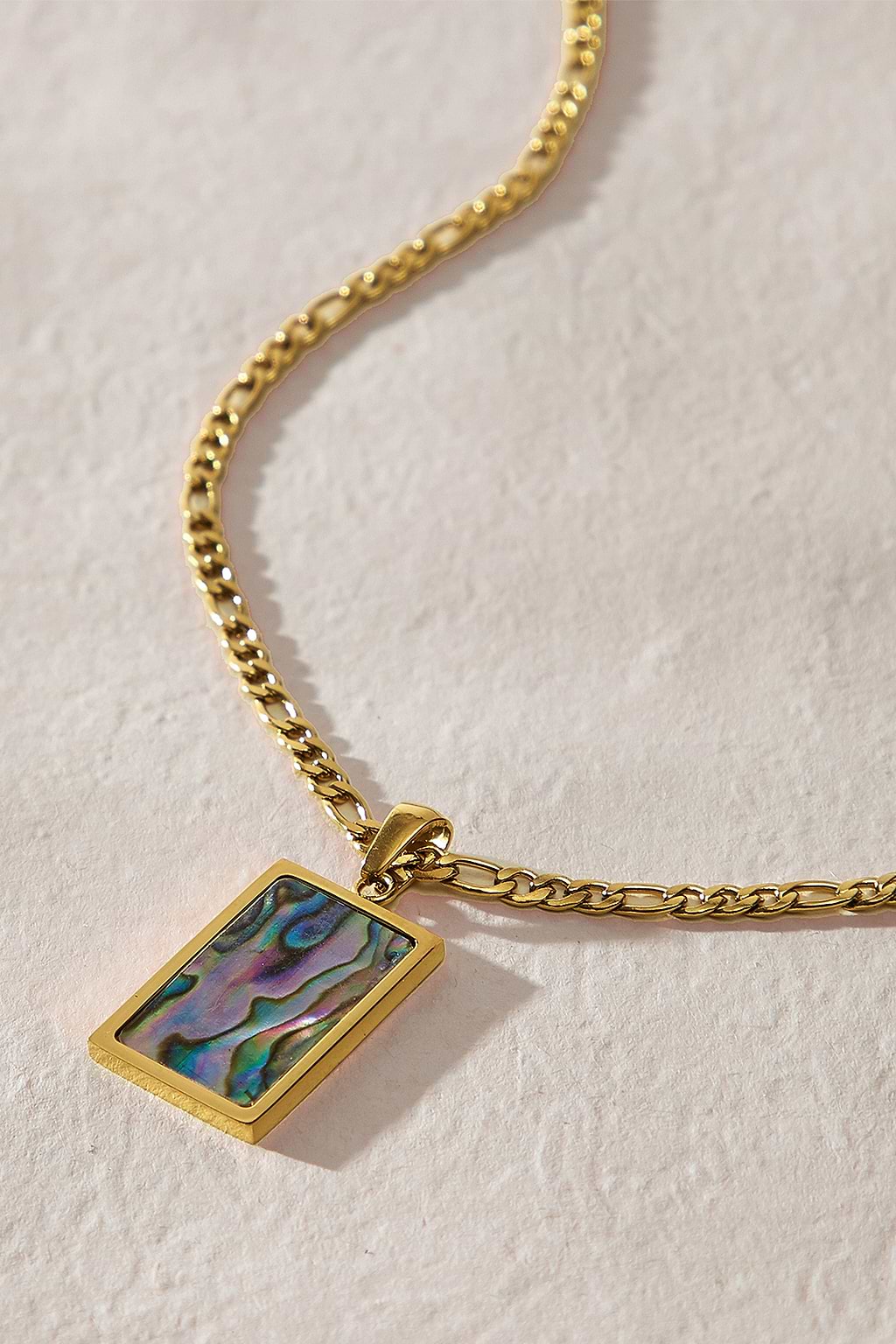 Gold-Tone Iridescent Charm Chainlink Necklace