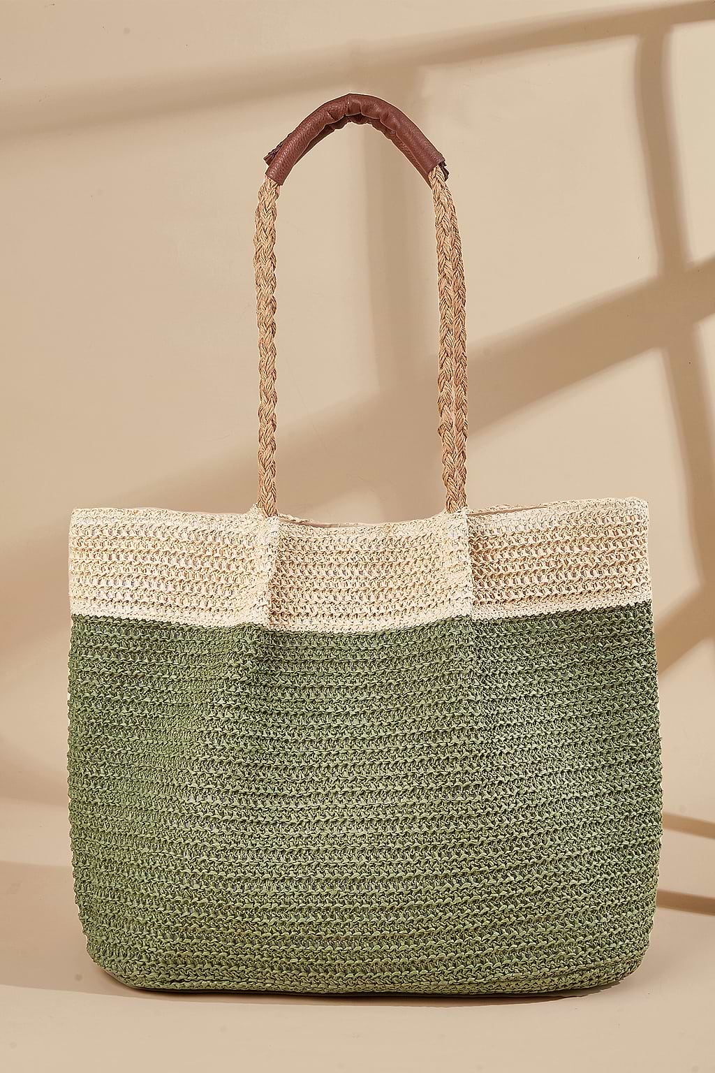 Groene en neutrale kleurblok haaktas