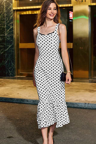 Pois Mango Vestito Bianco E Nero A Pois Mango Vestito Nero Lungo