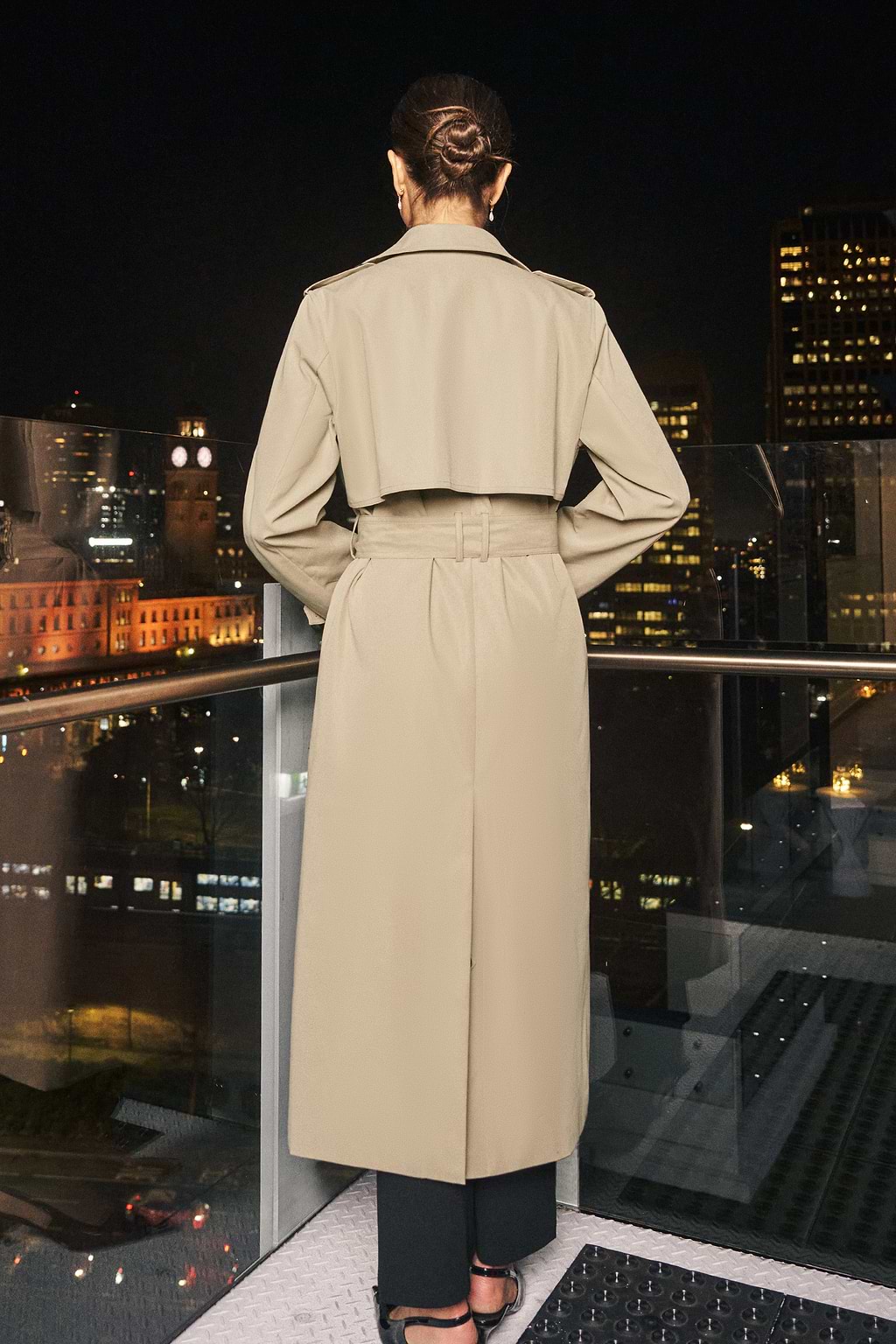 Khaki Double Breasted Trench Coat