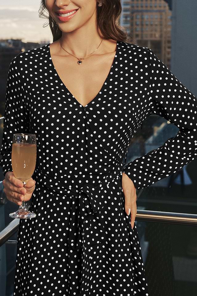 dress for graduation long sleeve High Low Long Sleeves V Neck Prom Dress, Dark Blue A Line Graduation Dress  with Lace UQ1690