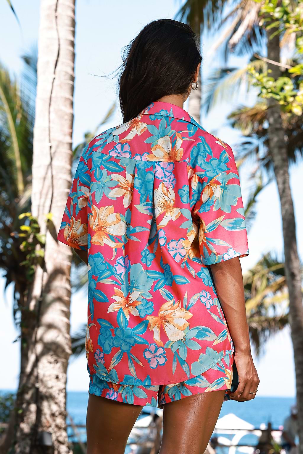 Tropical Floral Collared Shirt