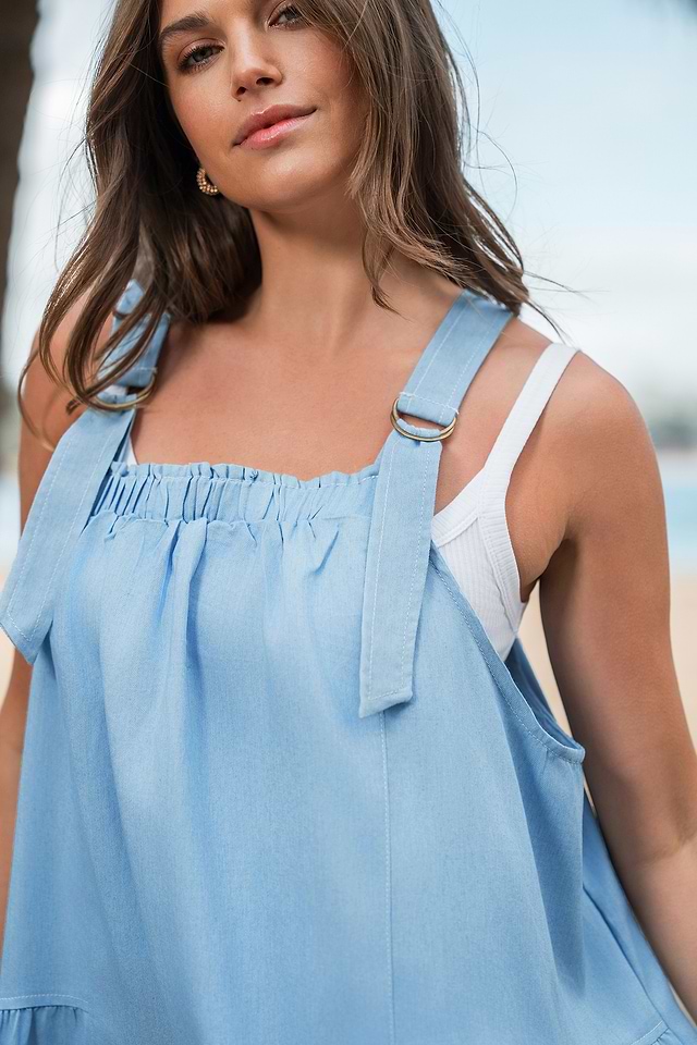 midi overall dress Denim Overall Midi M