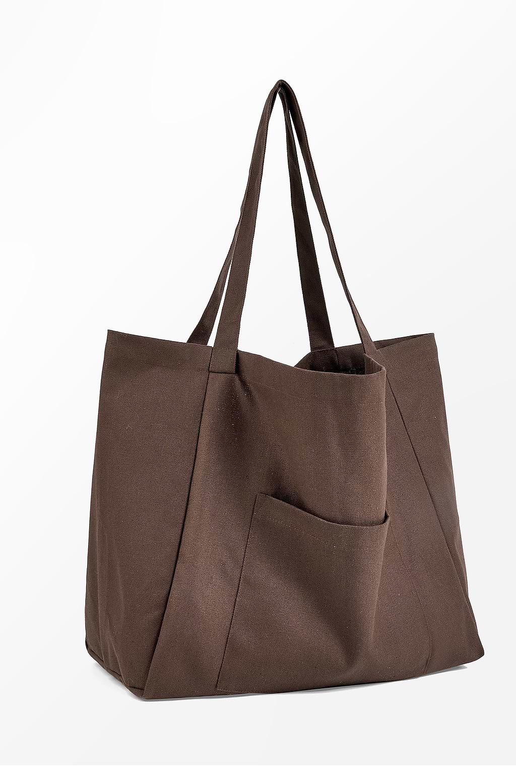 Coffee Brown Woven Tote