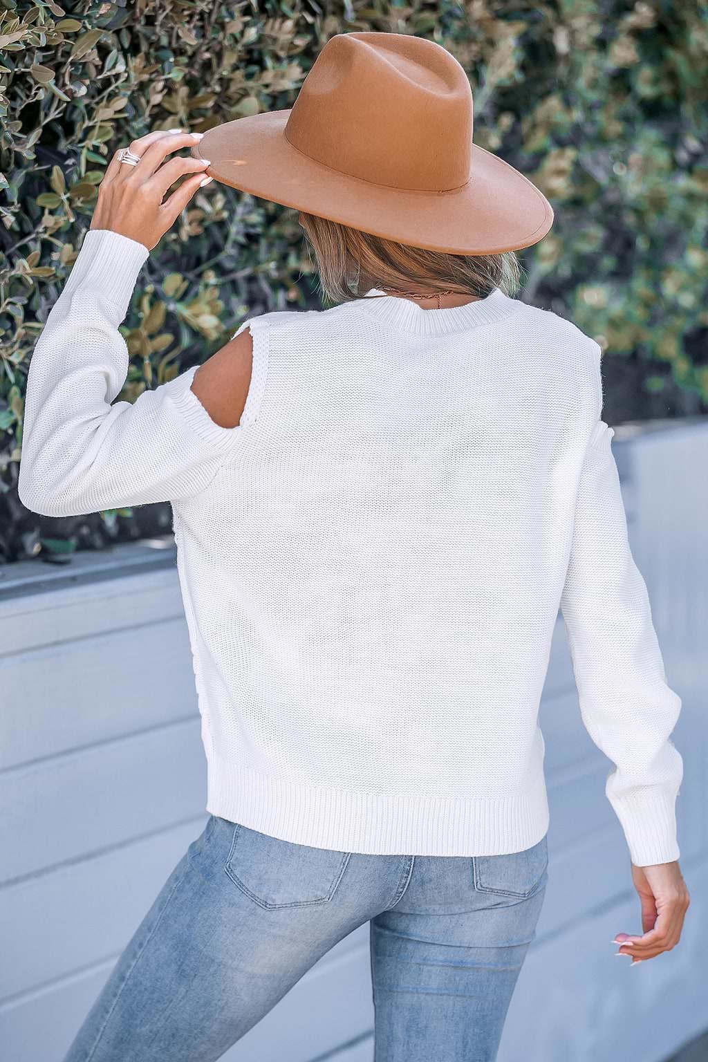 Ivory Cutout Long Sleeve Sweater