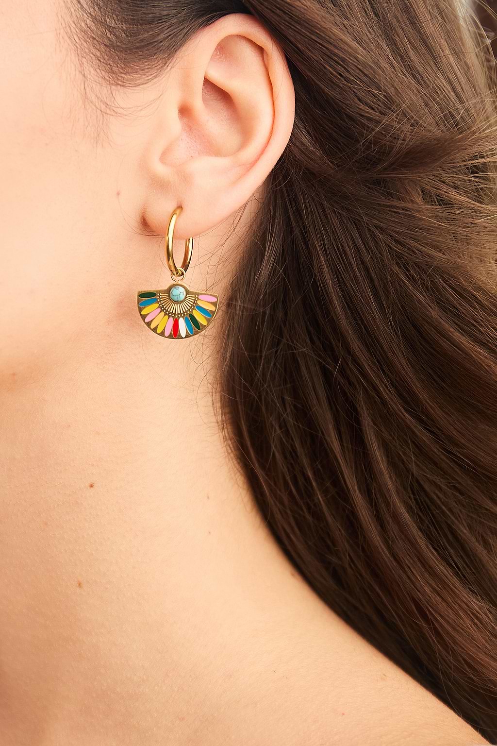 Mehrfarbige Fächer-Ohrringe