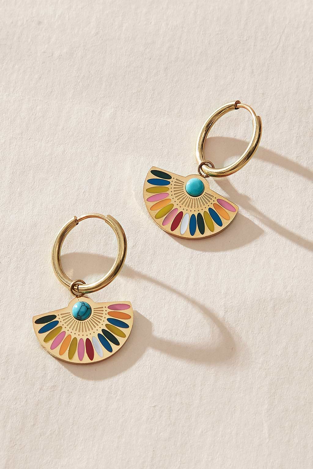 Mehrfarbige Fächer-Ohrringe