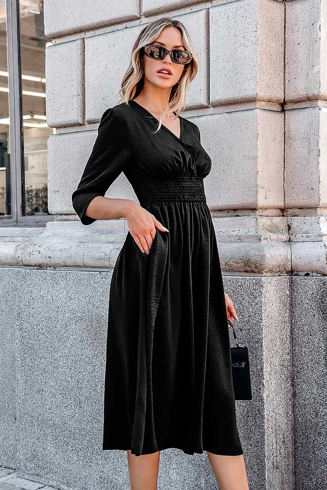 fitted lace wedding dress Chocolate Ribbed Knit Plunge Neck Long Sleeve Midi Dress + Bralette main image 1
